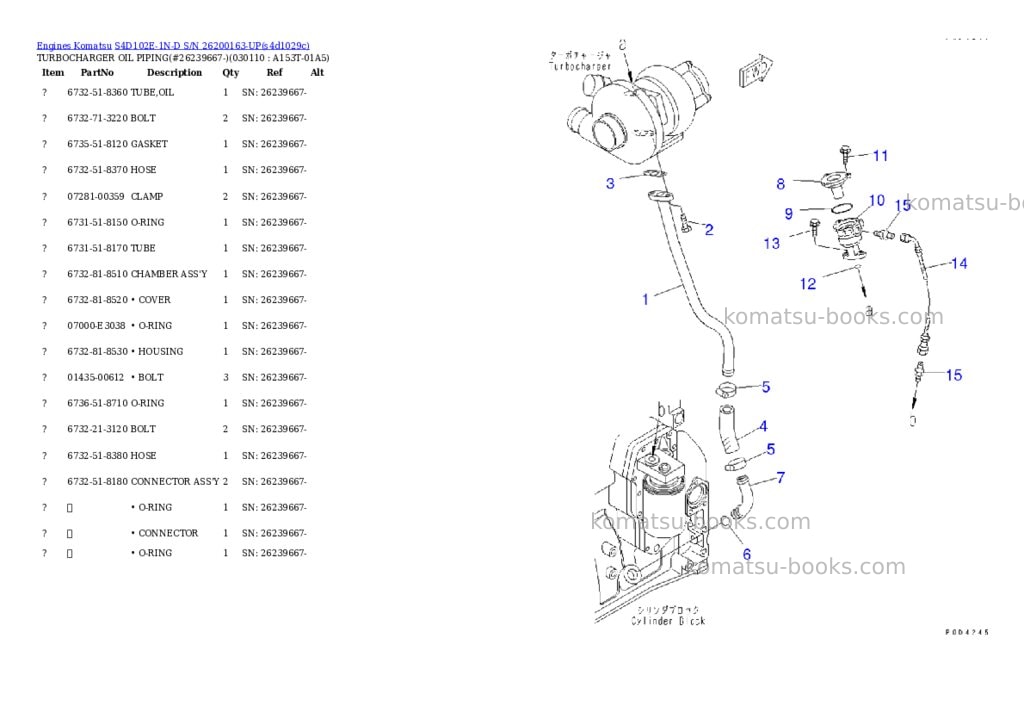 Komatsu s4d102e-1n-d s/n 26200163-up Parts catalog cover Page 10 Komatsu s4d102e-1n-d s/n 26200163-up Parts catalog cover Page 10