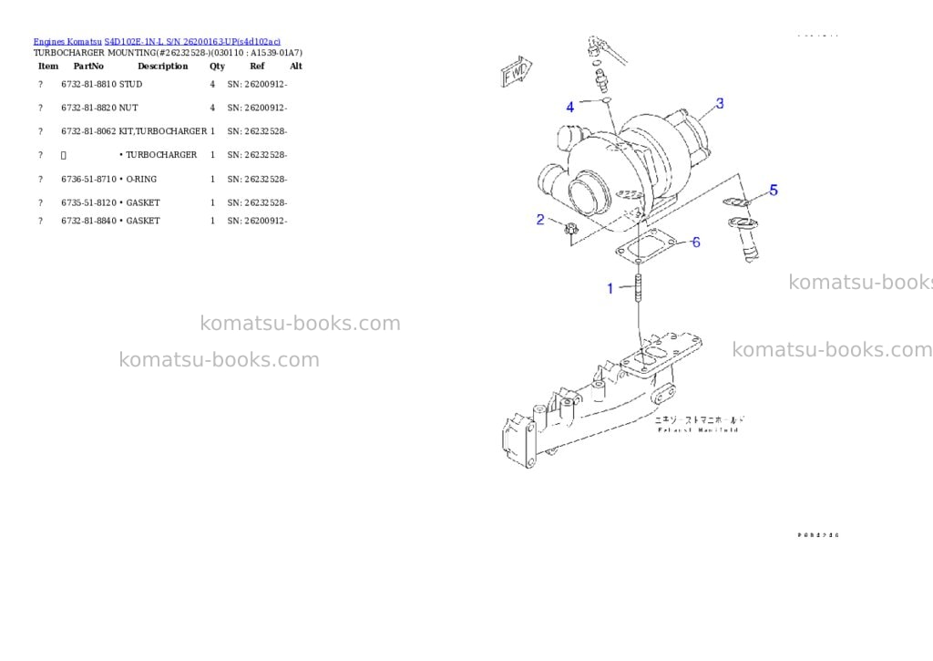 Komatsu s4d102e-1n-l s/n 26200163-up Parts catalog cover Page 10