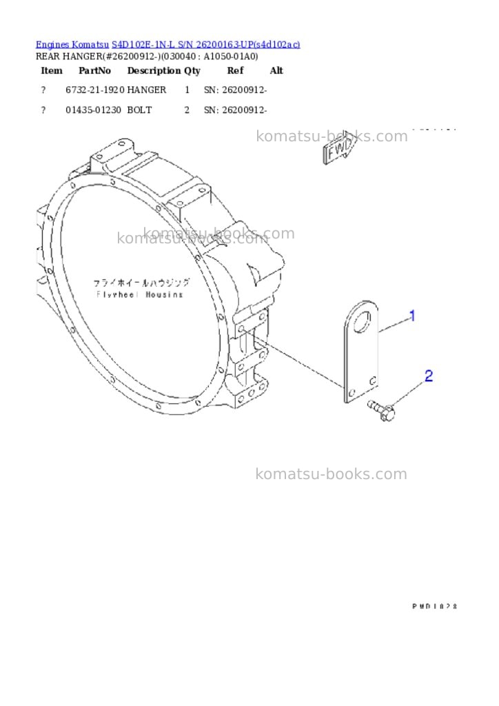 Komatsu s4d102e-1n-l s/n 26200163-up Parts catalog cover Page 3
