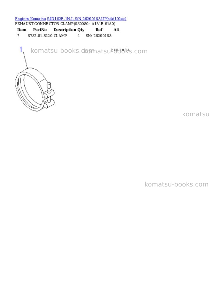 Komatsu s4d102e-1n-l s/n 26200163-up Parts catalog cover Page 7
