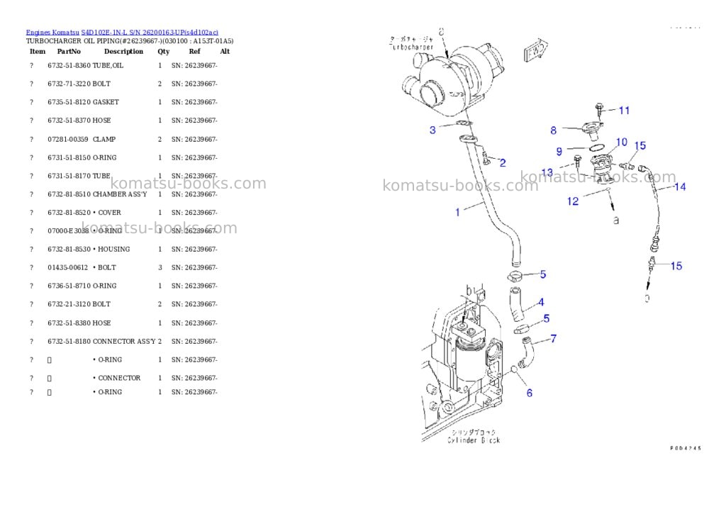 Komatsu s4d102e-1n-l s/n 26200163-up Parts catalog cover Page 9