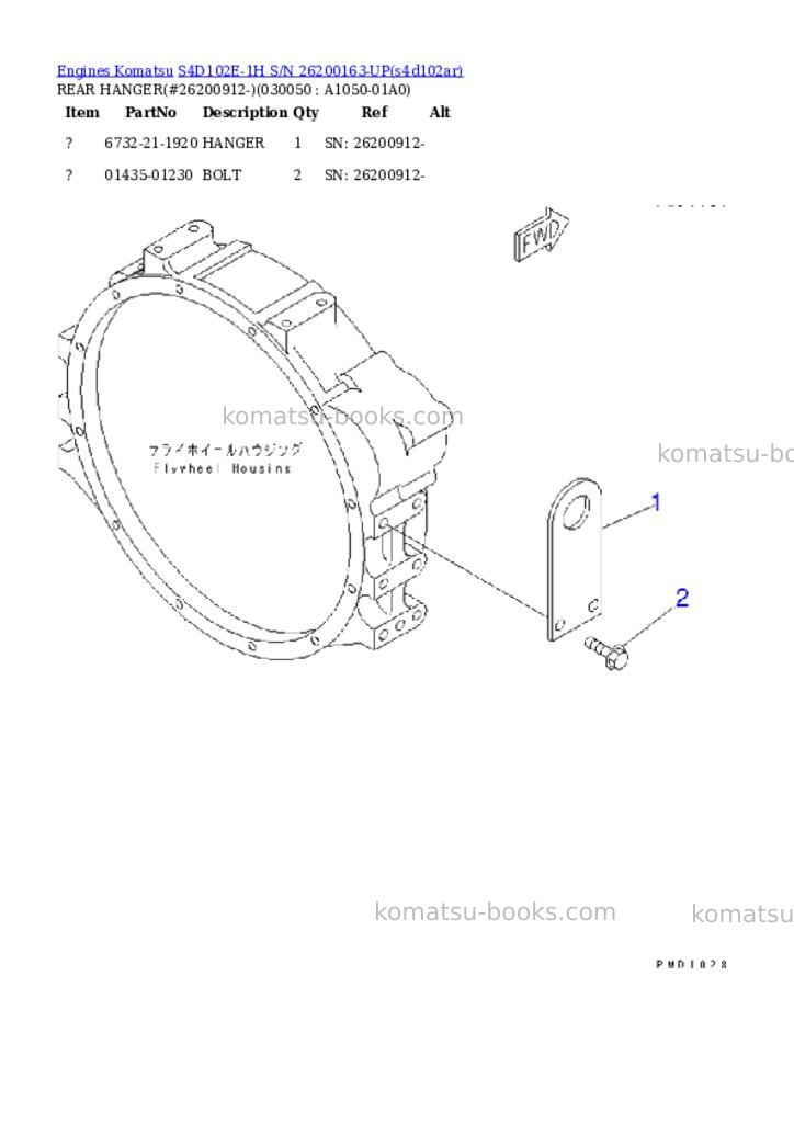 Komatsu s4d102e-1h s/n 26200163-up Parts catalog cover Page 4 Komatsu s4d102e-1h s/n 26200163-up Parts catalog cover Page 4