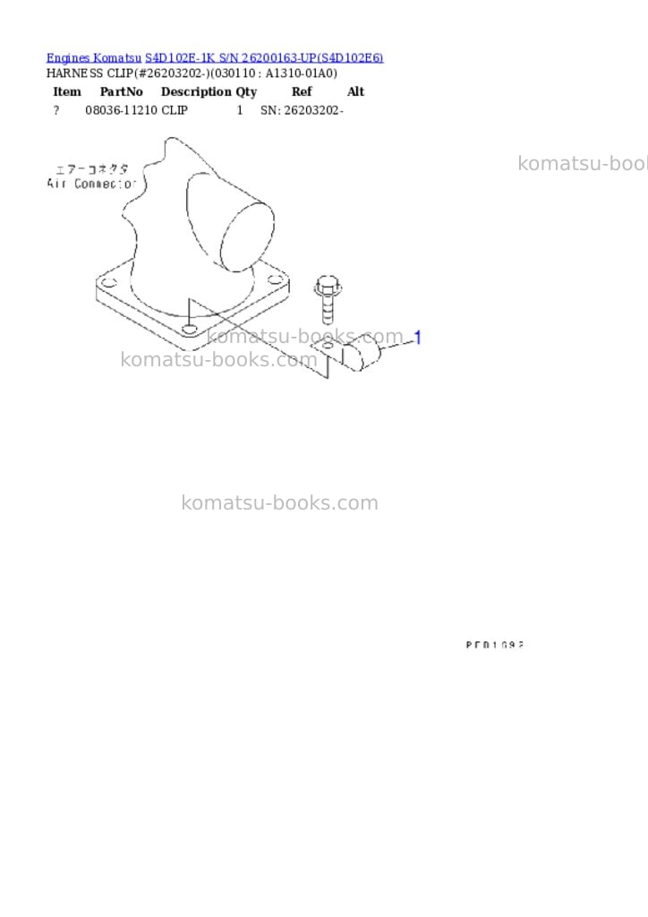 Komatsu s4d102e-1k s/n 26200163-up Parts catalog cover Page 10 Komatsu s4d102e-1k s/n 26200163-up Parts catalog cover Page 10