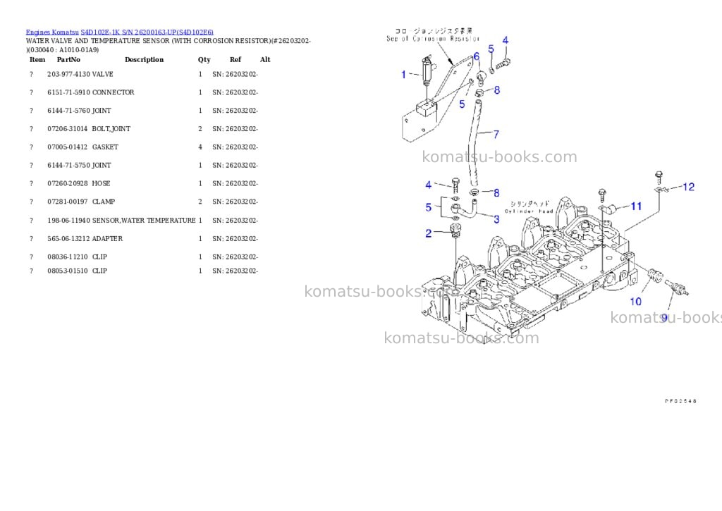 Komatsu s4d102e-1k s/n 26200163-up Parts catalog cover Page 3 Komatsu s4d102e-1k s/n 26200163-up Parts catalog cover Page 3