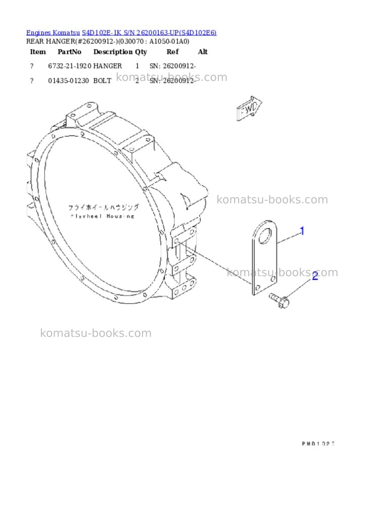 Komatsu s4d102e-1k s/n 26200163-up Parts catalog cover Page 6 Komatsu s4d102e-1k s/n 26200163-up Parts catalog cover Page 6
