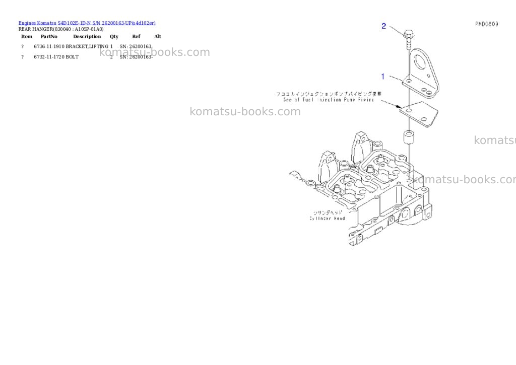 Komatsu s4d102e-1d-n s/n 26200163-up Parts catalog cover Page 3 Komatsu s4d102e-1d-n s/n 26200163-up Parts catalog cover Page 3