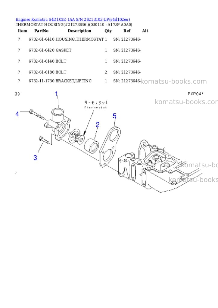Komatsu s4d102e-1aa s/n 26213103-up Parts catalog cover Page 10 Komatsu s4d102e-1aa s/n 26213103-up Parts catalog cover Page 10