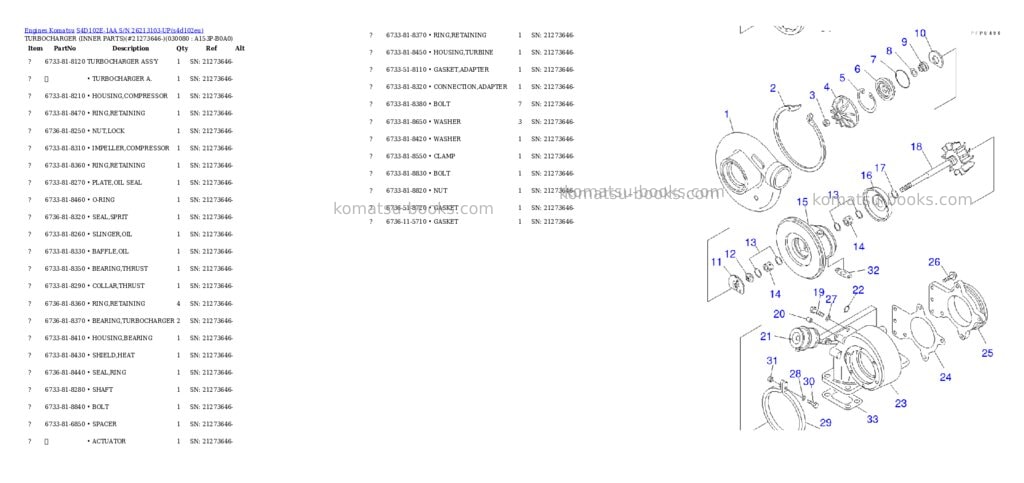 Komatsu s4d102e-1aa s/n 26213103-up Parts catalog cover Page 7 Komatsu s4d102e-1aa s/n 26213103-up Parts catalog cover Page 7