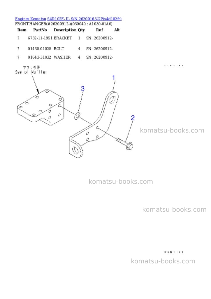 Komatsu s4d102e-1l s/n 26200163-up Parts catalog cover Page 3