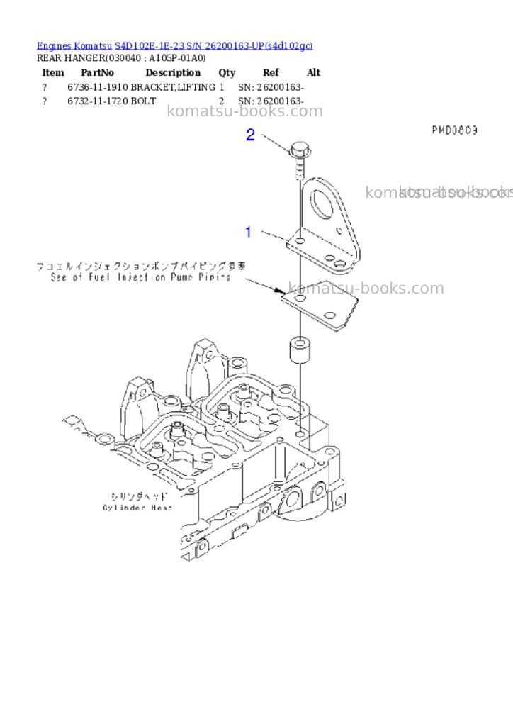 Komatsu s4d102e-1e-23 s/n 26200163-up Parts catalog cover Page 3 Komatsu s4d102e-1e-23 s/n 26200163-up Parts catalog cover Page 3