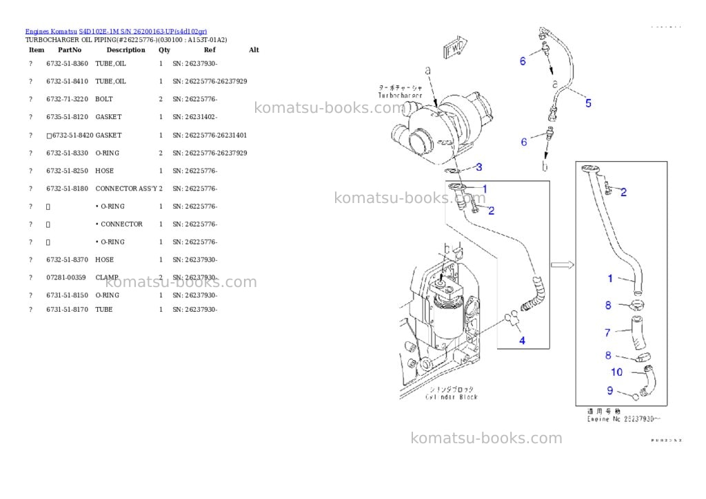 Komatsu s4d102e-1m s/n 26200163-up Parts catalog cover Page 9