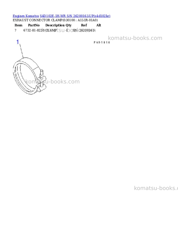 Komatsu s4d102e-1h-wr s/n 26200163-up Parts catalog cover Page 9