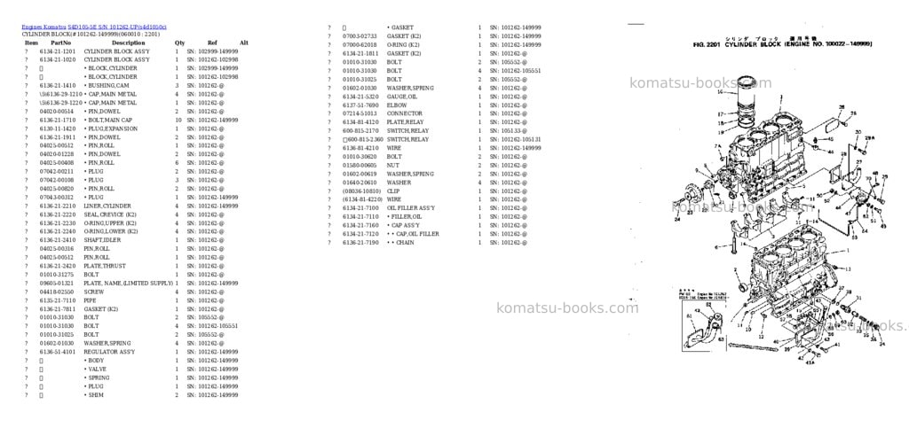 Komatsu s4d105-5e s/n 101262-up Parts catalog cover Page 8