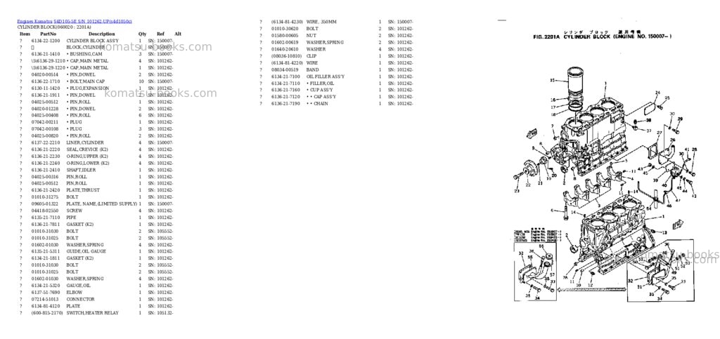Komatsu s4d105-5e s/n 101262-up Parts catalog cover Page 9