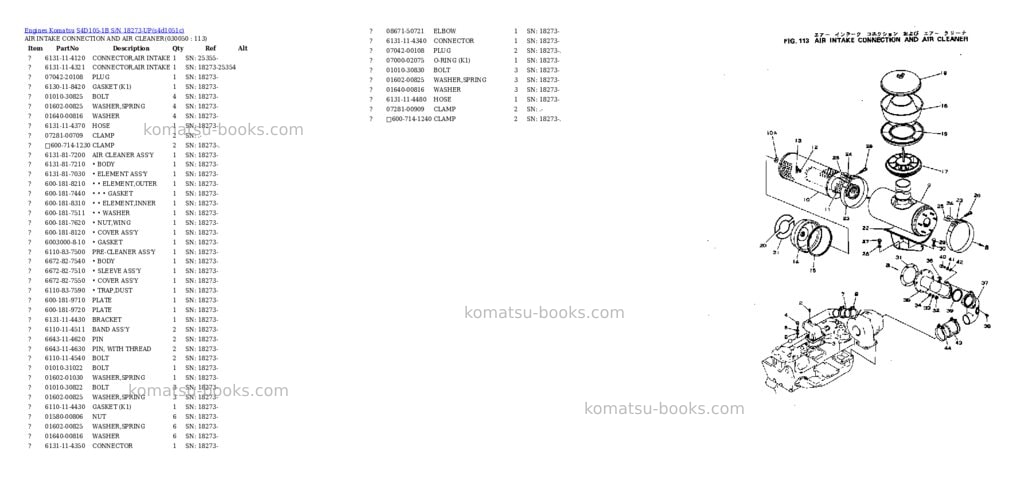 Komatsu s4d105-1b s/n 18273-up Parts catalog cover Page 4 Komatsu s4d105-1b s/n 18273-up Parts catalog cover Page 4