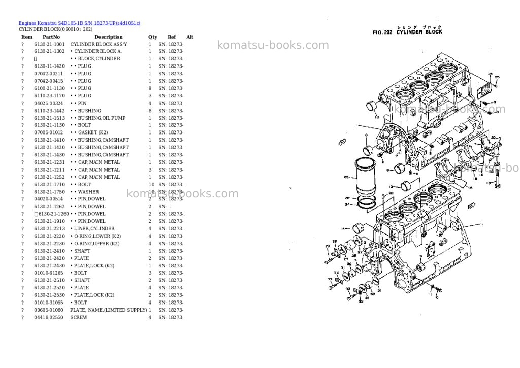 Komatsu s4d105-1b s/n 18273-up Parts catalog cover Page 8 Komatsu s4d105-1b s/n 18273-up Parts catalog cover Page 8