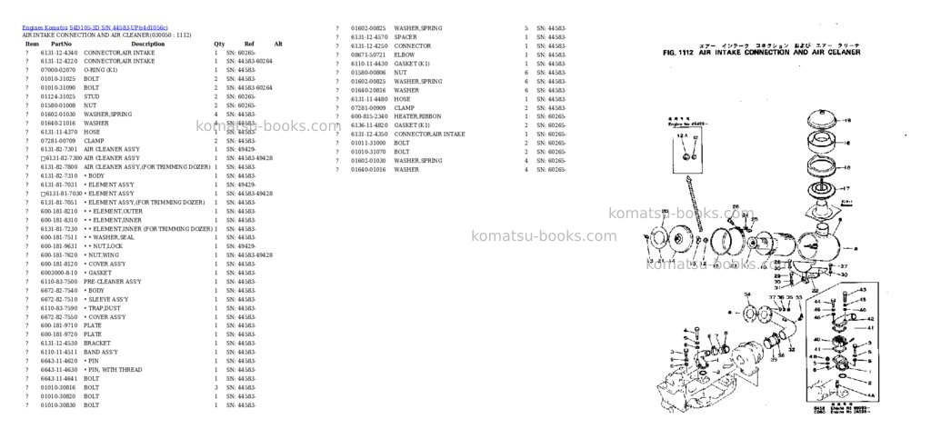 Komatsu s4d105-3d s/n 44583-up Parts catalog cover Page 4