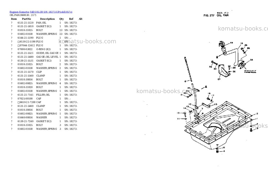 Komatsu s4d105-2b s/n 18273-up Parts catalog cover Page 10 Komatsu s4d105-2b s/n 18273-up Parts catalog cover Page 10