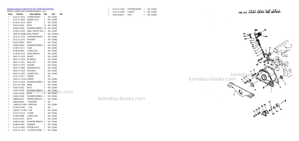 Komatsu s4d105-1d s/n 22068-up Parts catalog cover Page 3 Komatsu s4d105-1d s/n 22068-up Parts catalog cover Page 3