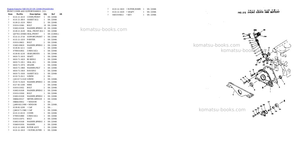 Komatsu s4d105-2d s/n 22068-up Parts catalog cover Page 9 Komatsu s4d105-2d s/n 22068-up Parts catalog cover Page 9