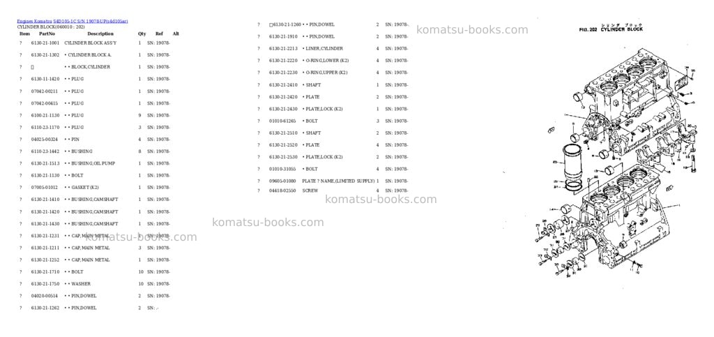 Komatsu S4D105-1C S/N 19078-UP Parts catalog cover Page 8 Komatsu S4D105-1C S/N 19078-UP Parts catalog cover Page 8