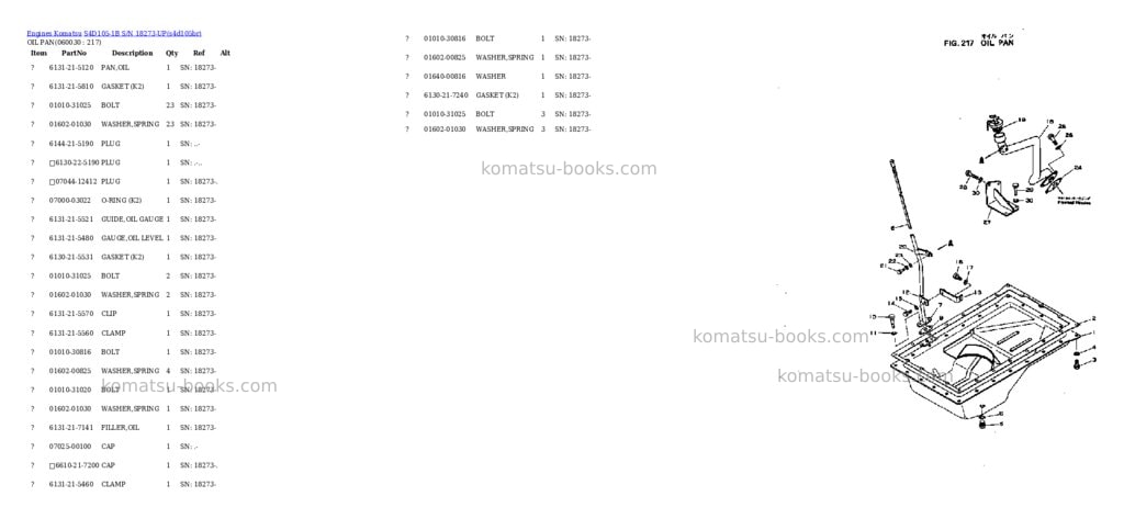 Komatsu S4D105-1B S/N 18273-UP Parts catalog cover Page 10 Komatsu S4D105-1B S/N 18273-UP Parts catalog cover Page 10