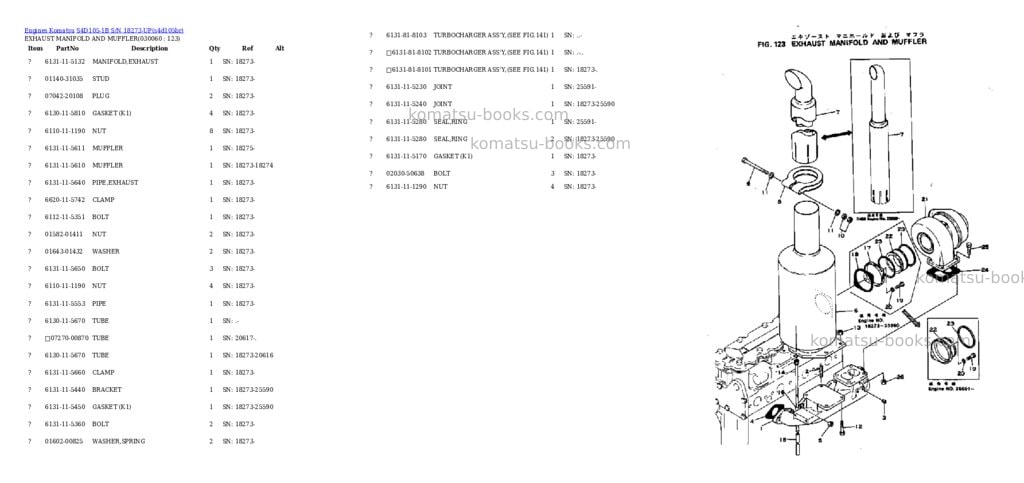 Komatsu S4D105-1B S/N 18273-UP Parts catalog cover Page 5 Komatsu S4D105-1B S/N 18273-UP Parts catalog cover Page 5