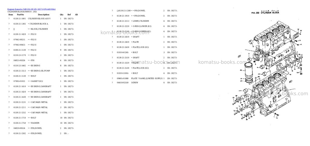 Komatsu S4D105-1B S/N 18273-UP Parts catalog cover Page 8 Komatsu S4D105-1B S/N 18273-UP Parts catalog cover Page 8