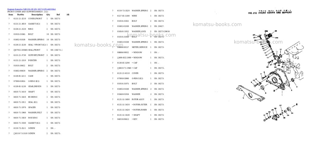 Komatsu S4D105-1B S/N 18273-UP Parts catalog cover Page 9 Komatsu S4D105-1B S/N 18273-UP Parts catalog cover Page 9