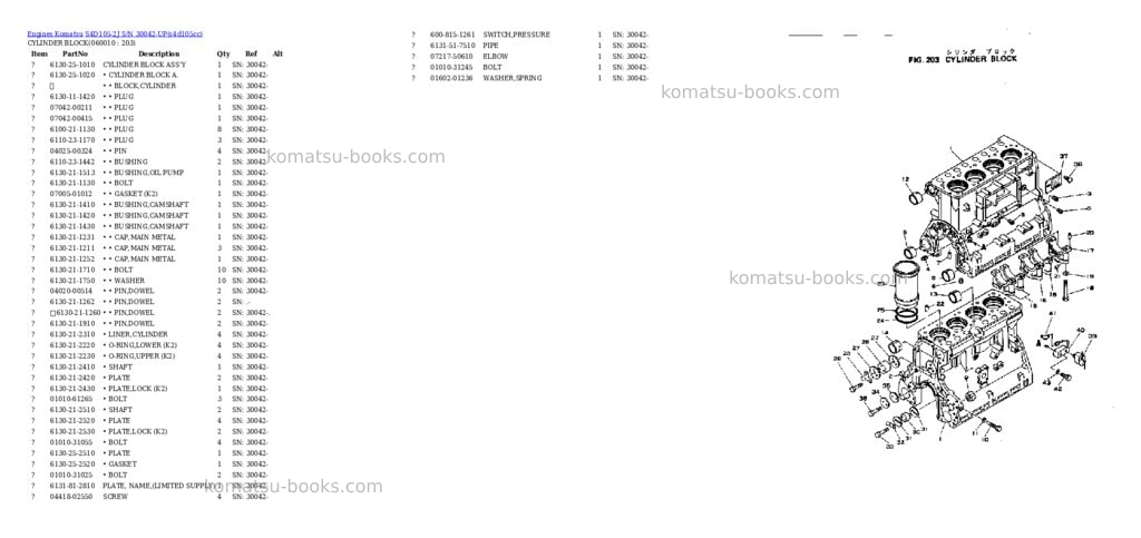 Komatsu S4D105-2J S/N 30042-UP Parts catalog cover Page 4 Komatsu S4D105-2J S/N 30042-UP Parts catalog cover Page 4
