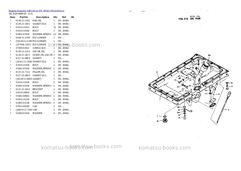Komatsu S4D105-2J S/N 30042-UP Parts catalog cover Page 6 Komatsu S4D105-2J S/N 30042-UP Parts catalog cover Page 6