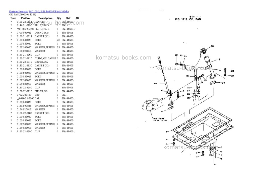 Komatsu s4d105-3j s/n 44605-up Parts catalog cover Page 9 Komatsu s4d105-3j s/n 44605-up Parts catalog cover Page 9