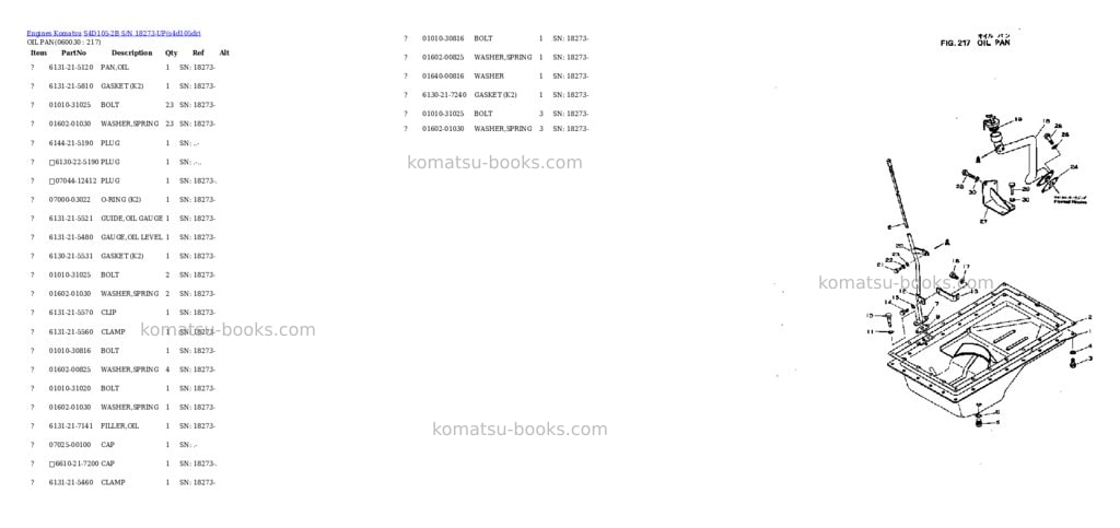 Komatsu S4D105-2B S/N 18273-UP Parts catalog cover Page 10 Komatsu S4D105-2B S/N 18273-UP Parts catalog cover Page 10