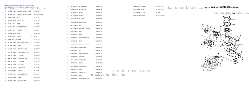 Komatsu S4D105-2B S/N 18273-UP Parts catalog cover Page 4 Komatsu S4D105-2B S/N 18273-UP Parts catalog cover Page 4