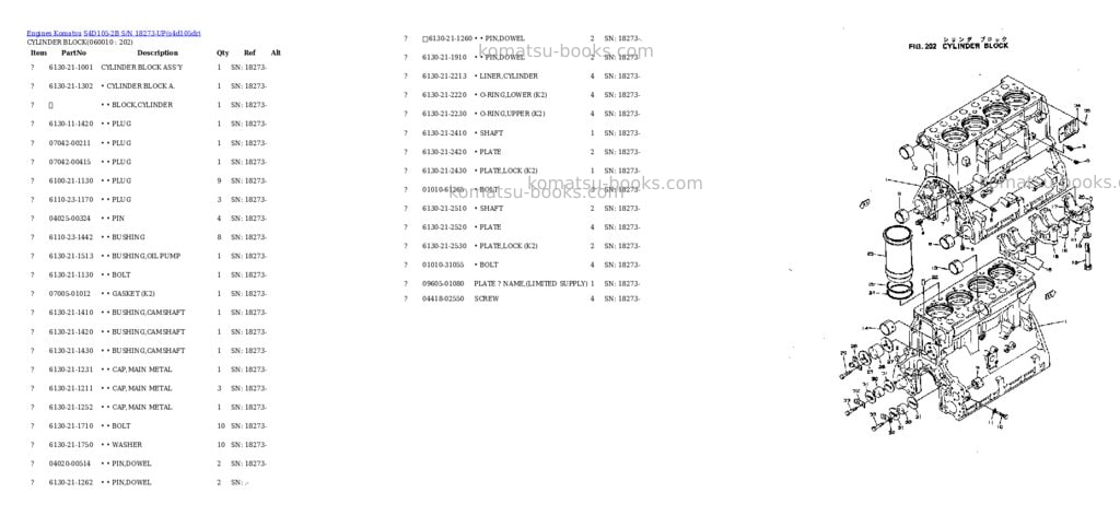 Komatsu S4D105-2B S/N 18273-UP Parts catalog cover Page 8 Komatsu S4D105-2B S/N 18273-UP Parts catalog cover Page 8