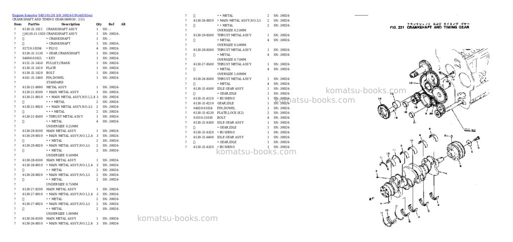 Komatsu s4d105-2h s/n 30026-up Parts catalog cover Page 10 Komatsu s4d105-2h s/n 30026-up Parts catalog cover Page 10