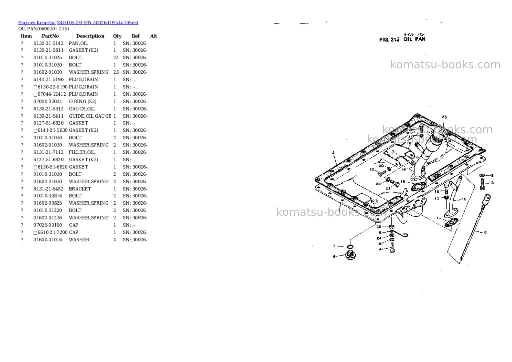 Komatsu s4d105-2h s/n 30026-up Parts catalog cover Page 8 Komatsu s4d105-2h s/n 30026-up Parts catalog cover Page 8