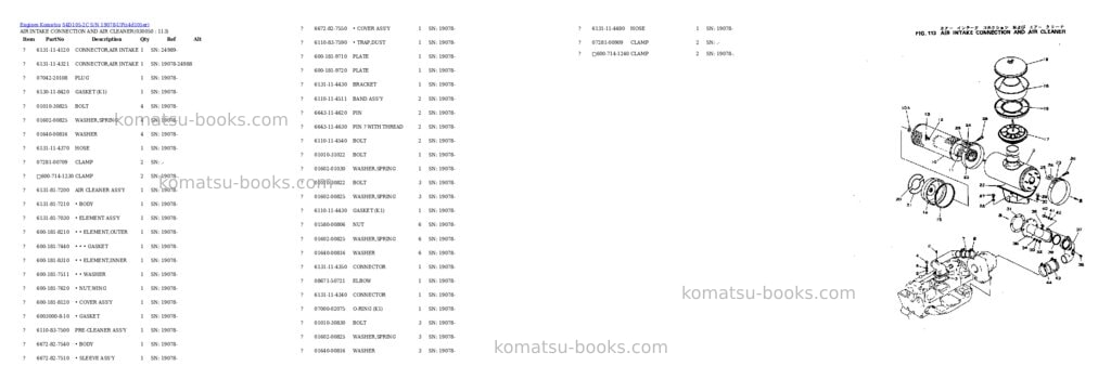 Komatsu S4D105-2C S/N 19078-UP Parts catalog cover Page 4 Komatsu S4D105-2C S/N 19078-UP Parts catalog cover Page 4