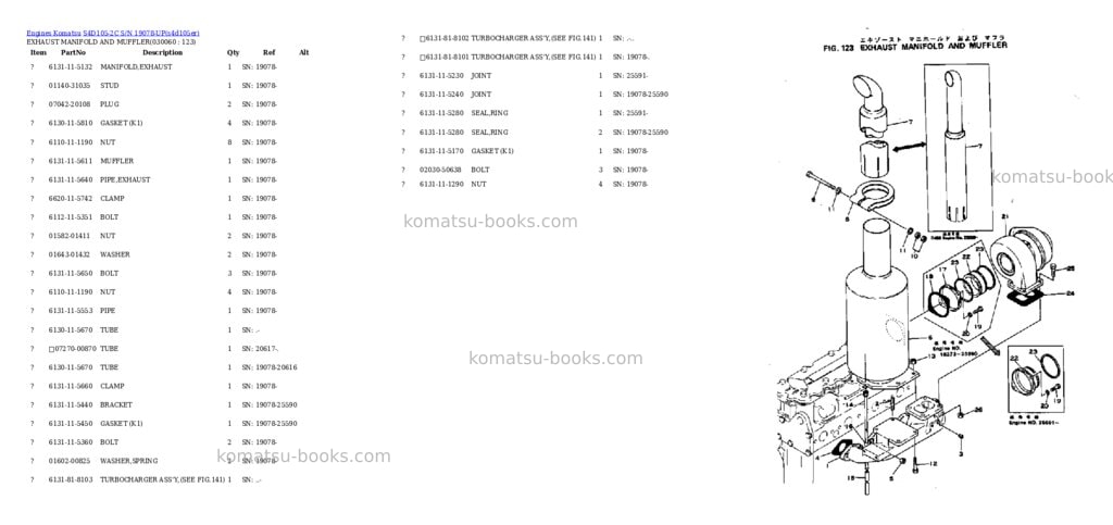 Komatsu S4D105-2C S/N 19078-UP Parts catalog cover Page 5 Komatsu S4D105-2C S/N 19078-UP Parts catalog cover Page 5