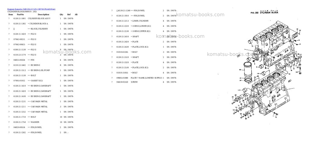 Komatsu S4D105-2C S/N 19078-UP Parts catalog cover Page 8 Komatsu S4D105-2C S/N 19078-UP Parts catalog cover Page 8