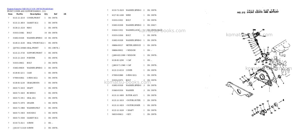 Komatsu S4D105-2C S/N 19078-UP Parts catalog cover Page 9 Komatsu S4D105-2C S/N 19078-UP Parts catalog cover Page 9