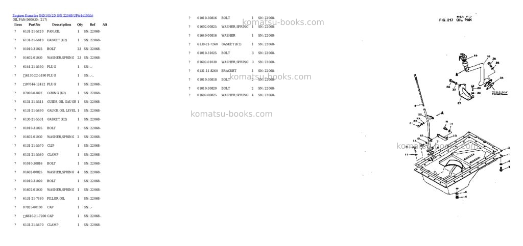 Komatsu S4D105-2D S/N 22068-UP Parts catalog cover Page 10 Komatsu S4D105-2D S/N 22068-UP Parts catalog cover Page 10