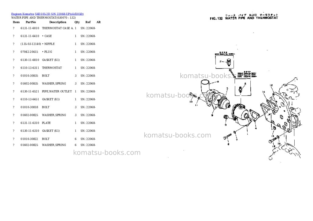 Komatsu S4D105-2D S/N 22068-UP Parts catalog cover Page 6 Komatsu S4D105-2D S/N 22068-UP Parts catalog cover Page 6