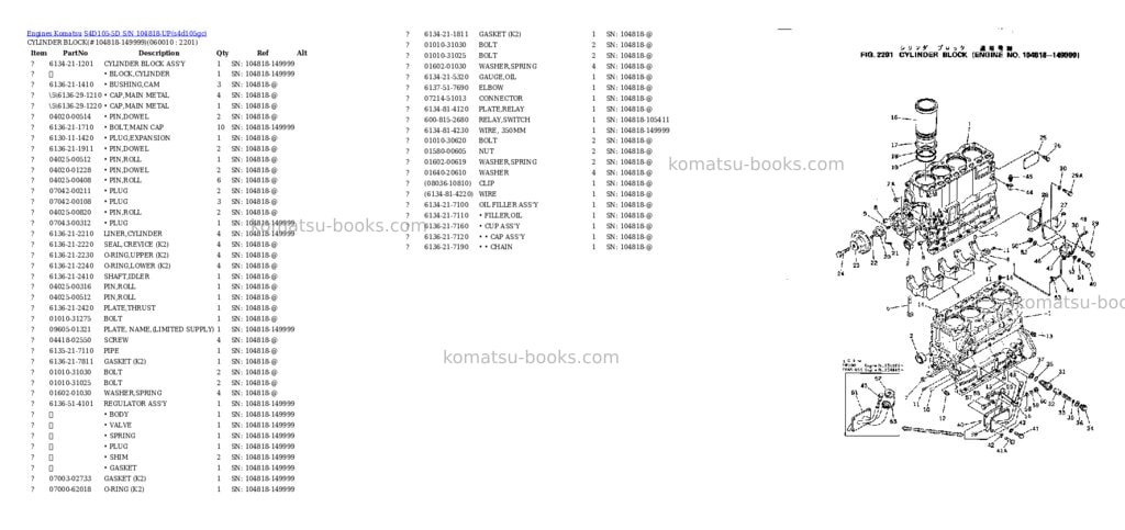 Komatsu s4d105-5d s/n 104818-up Parts catalog cover Page 7