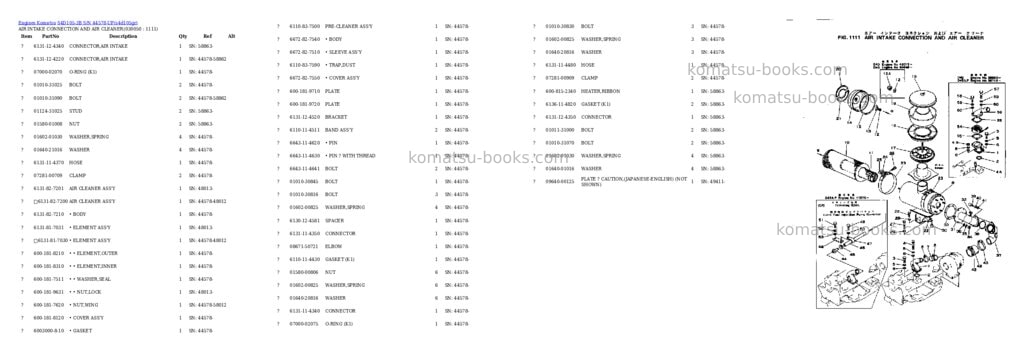 Komatsu S4D105-3B S/N 44578-UP Parts catalog cover Page 4 Komatsu S4D105-3B S/N 44578-UP Parts catalog cover Page 4
