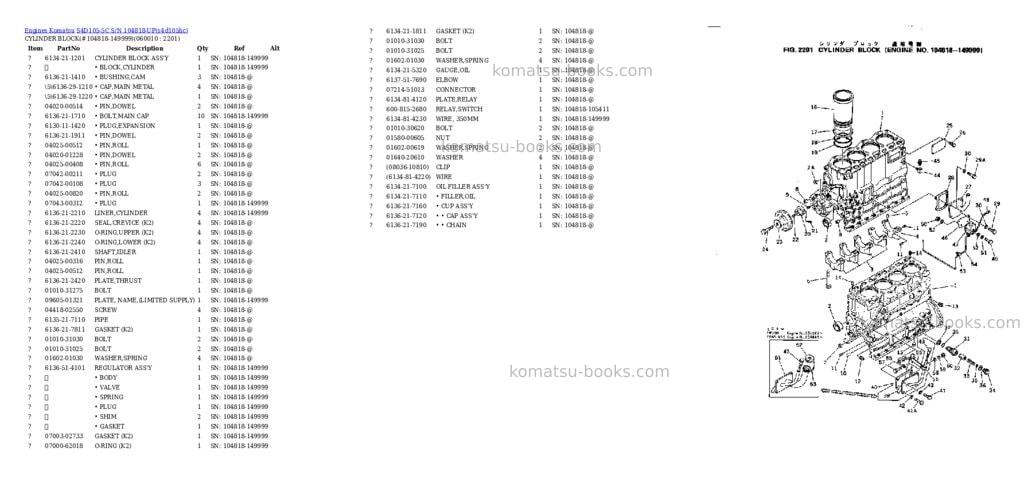 Komatsu s4d105-5c s/n 104818-up Parts catalog cover Page 8 Komatsu s4d105-5c s/n 104818-up Parts catalog cover Page 8