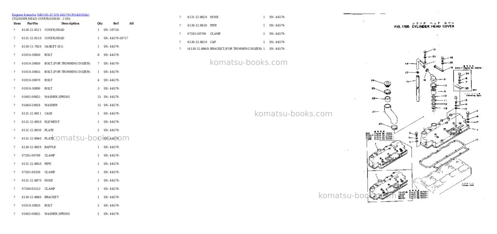 Komatsu S4D105-3C S/N 44579-UP Parts catalog cover Page 2 Komatsu S4D105-3C S/N 44579-UP Parts catalog cover Page 2