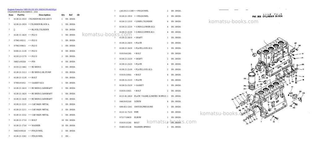 Komatsu S4D105-2H S/N 30026-UP Parts catalog cover Page 6 Komatsu S4D105-2H S/N 30026-UP Parts catalog cover Page 6