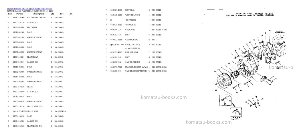 Komatsu s4d105-2j s/n 30042-up Parts catalog cover Page 2 Komatsu s4d105-2j s/n 30042-up Parts catalog cover Page 2