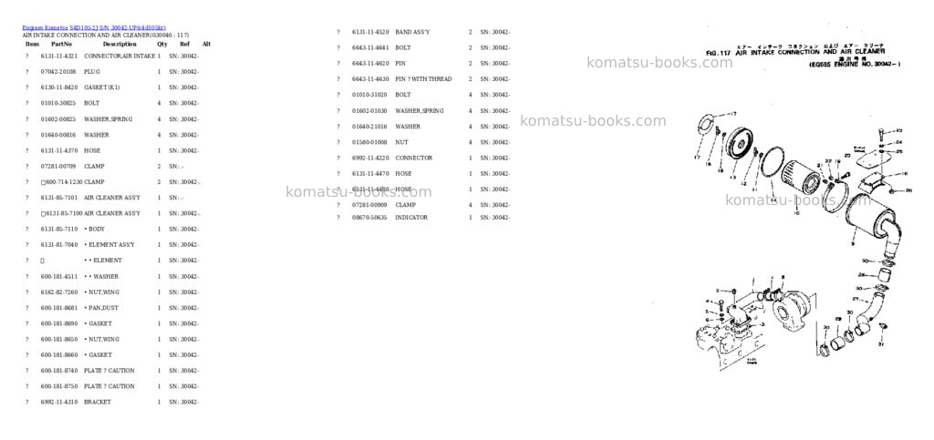 Komatsu s4d105-2j s/n 30042-up Parts catalog cover Page 3 Komatsu s4d105-2j s/n 30042-up Parts catalog cover Page 3
